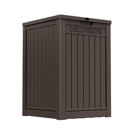 Bifanuo 48 Gallon Package Delivery Box for Porch, Storage Box with Lockable Secure, Large Double-Wall Resin Outdoor Package Delivery and Waterproof Deck Box