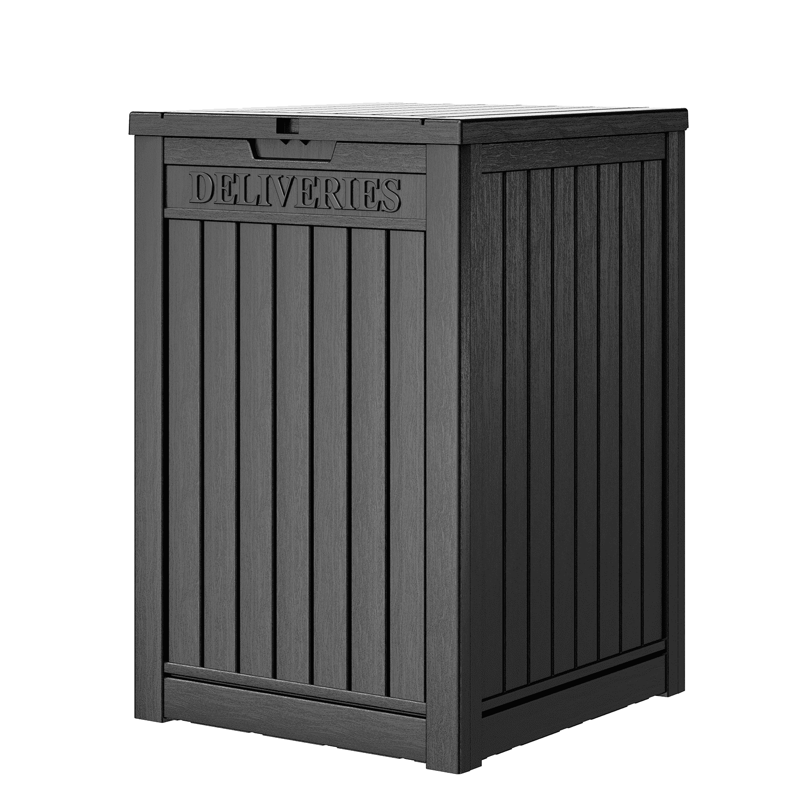 Keter Premier Outdoor 150 Gallon Wood and Resin Deck Box, Black and