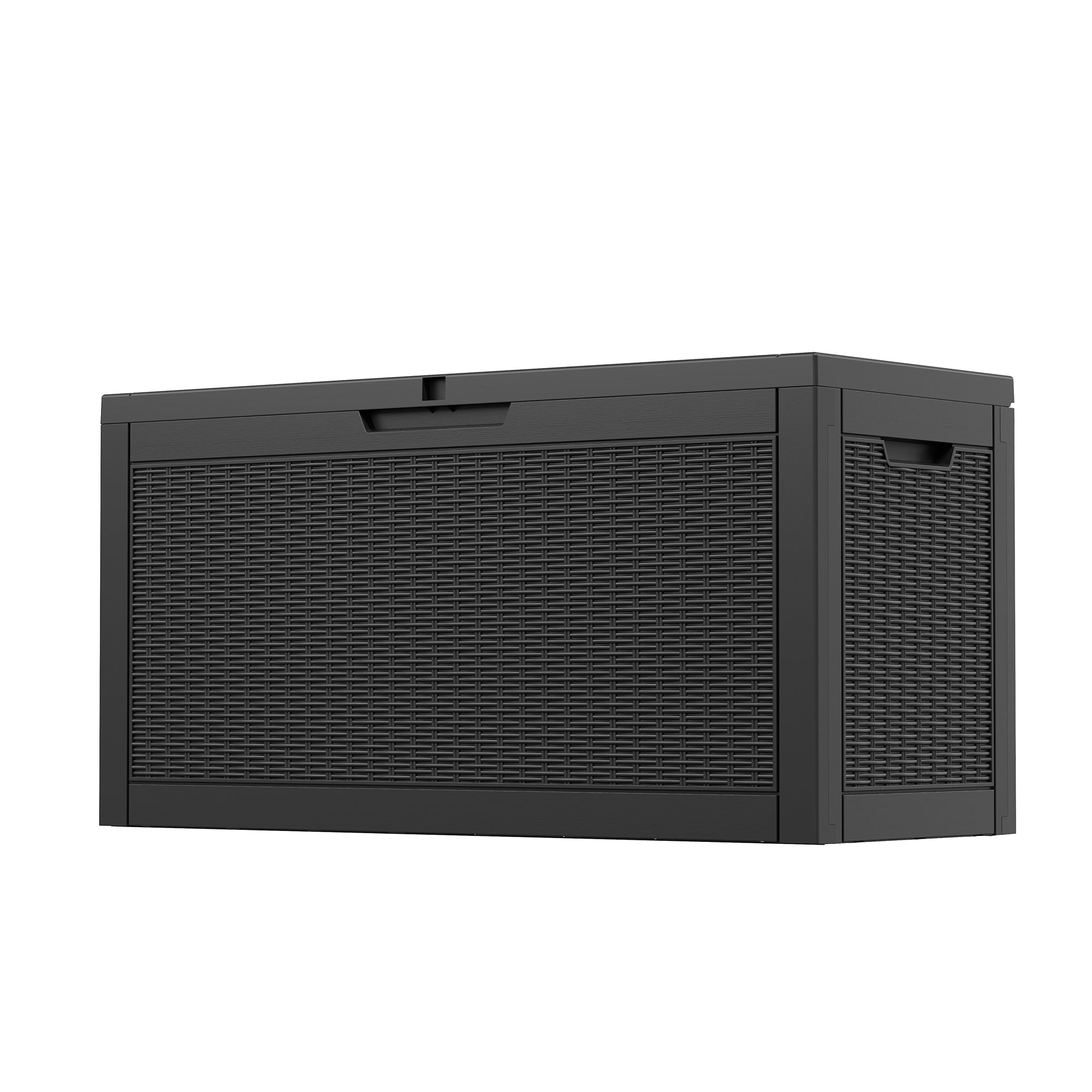 Gianna 31 Gallon Resin Deck Box Waterproof UV Resistant Outdoor Storage Box for Garden Indoor Wisteria Black