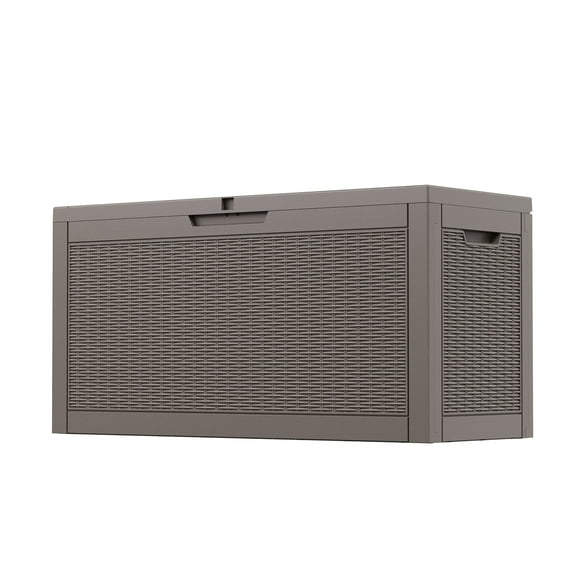 LHBcraft 60 Gallon Deck Box, Resin Outdoor Storage Box, Waterproof and UV Resistant Lightweight Storage Deck Box for Garden Tools, Supplies, Toys
