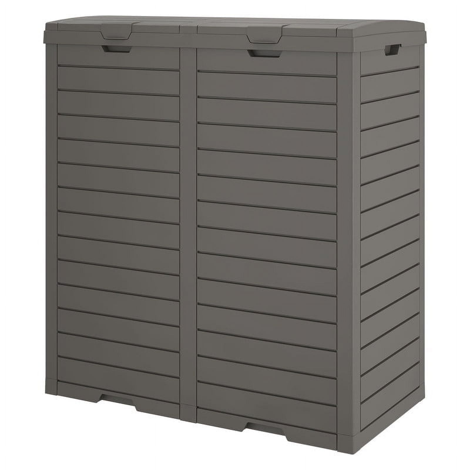 LHBcraft Large 62 Gal Outdoor Trash Can with Big Cover, Waterproof