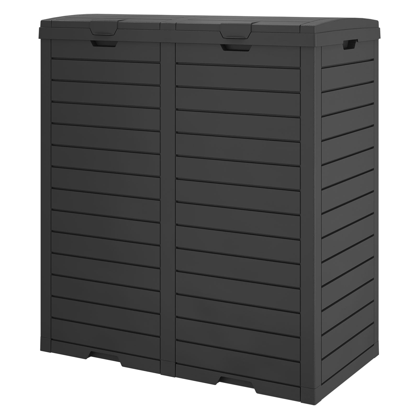 LHBcraft 62 Gallon Outdoor Trash Can, Waterproof Garbage Can with Tiered Lid and Drip Tray