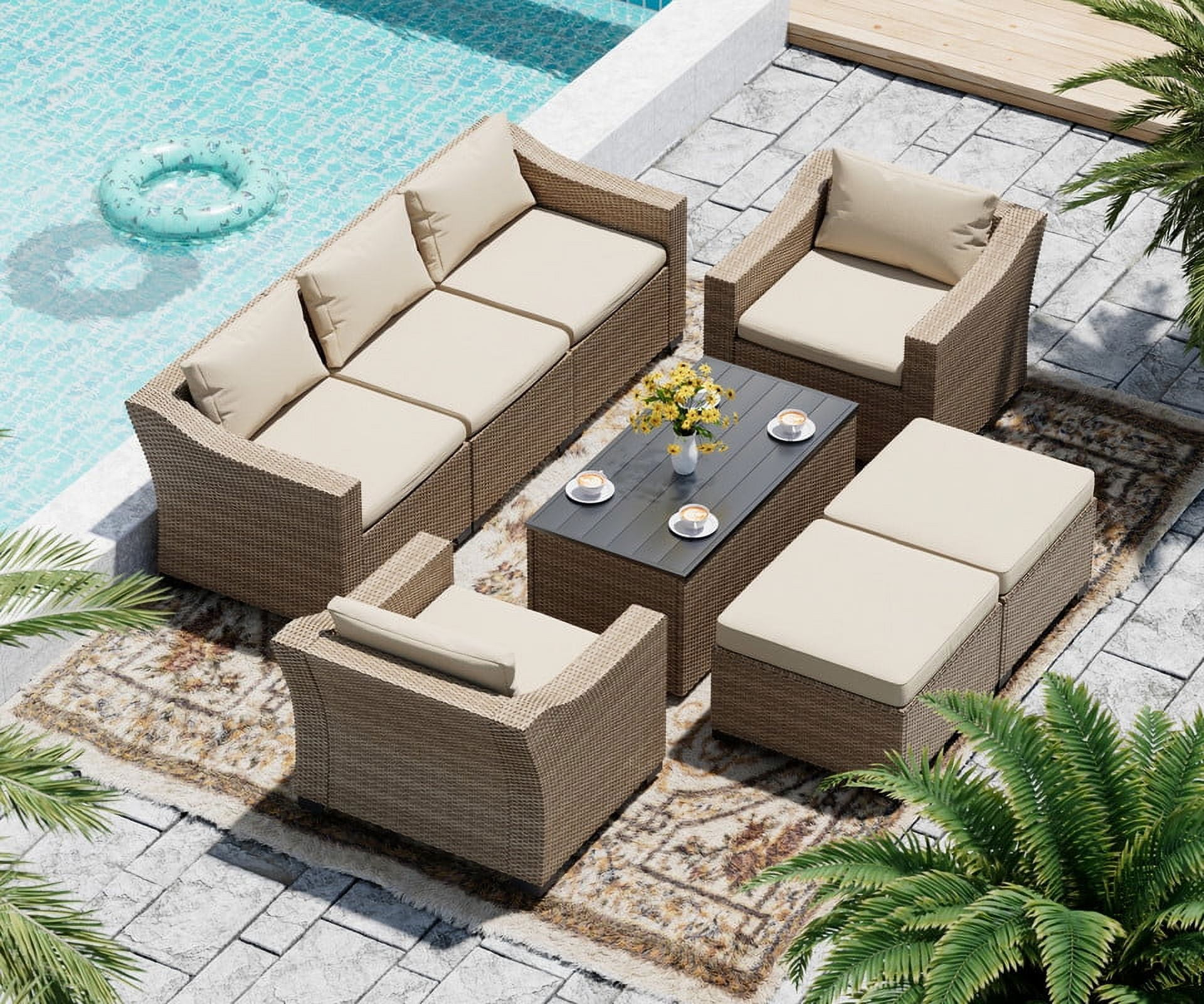 Rattan corner best sale sofa set