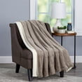 thumbnail image 1 of LHC 66-Throw027 Faux Fur Jacquard Throw Blanket - 60 x 70 in. - Coffee, 1 of 2