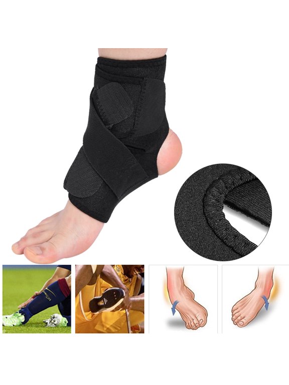 LHCER Adjustable Breathable Ankle Support Brace Foot Sprain Injury Pain Wrap Strap Protector Black,Ankle Support Brace, Ankle Wrap