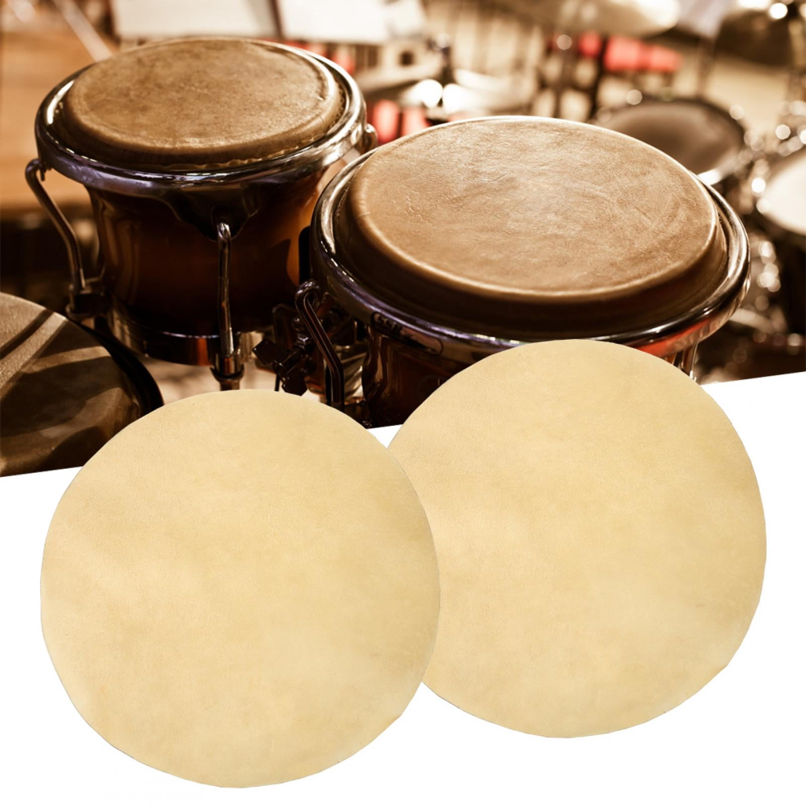 LHCER Bongo Drum Skin,2pcs 42cm Buffalo Hide Drum Skin Drum Head For