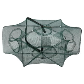 LHCER Crab Minnow Crawdad Cage,Fishing Trap Net,6/12 Holes Automatic Fishing Net Shrimp Cage Nylon Foldable Crab Fish Trap Cast