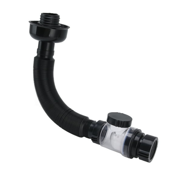 LHCER Flexible Sink Hose, Basin Drain Pipe, Basin Drain Pipe Wash Basin Sink Drain Hose Flexible PVC Water Pipe for Kitchen Bathroom Black