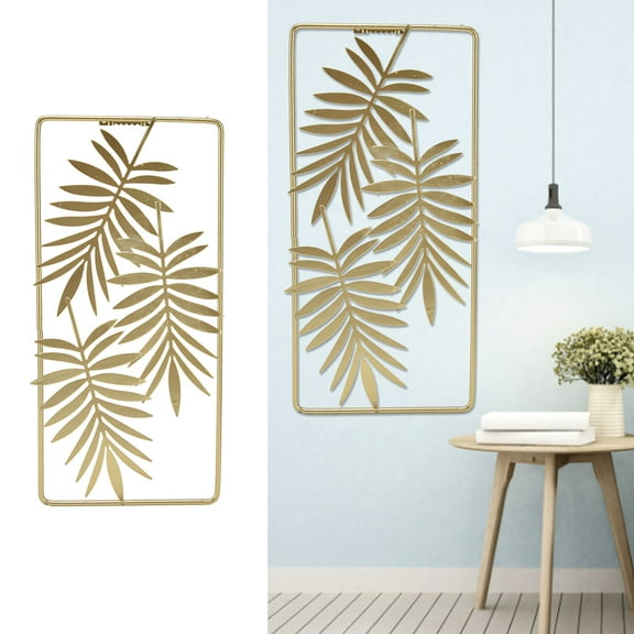 LHCER Leaf Wall Decor, Metal Leaf Wall Decor Golden Nordic Elegant Ambience Sturdy Wear Metal Wall Decor, Gold Wall Decor