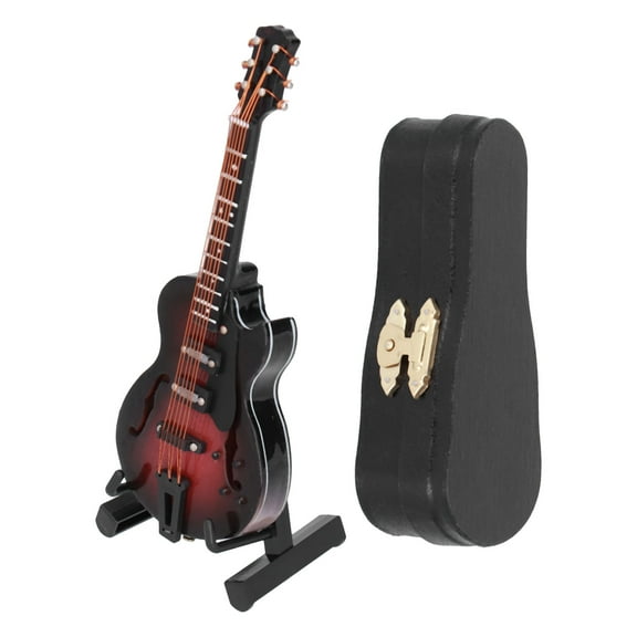 LHCER Mini Guitar Model Home Office Decoration, Exquisite Musical Instrument Decorative Handicraft