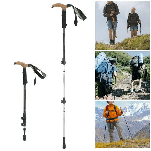 LHCER Outdoor Aluminum Alloy Hiking Pole 3 Section Climbing Pole Retractable Hiking Stick Mountaineering Balance Pole for Outdoor 120CM