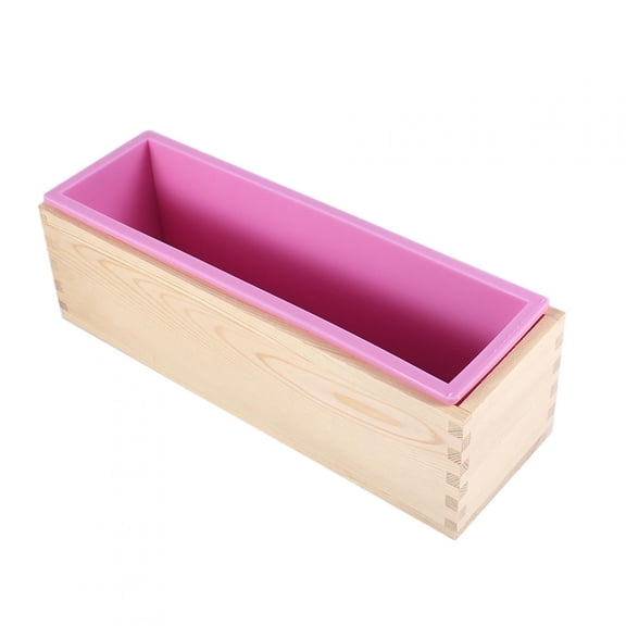 LHCER Rectangle Silicone Liner Soap Mould Wooden Box DIY Making Tool Bake Cake Bread Toast Mold,Soap Mold, Rectangle Soap Mold