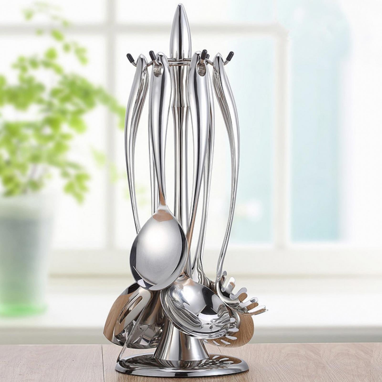 LHCER Stainless Steel Cooking Utensil Stand, Kitchenware Spatula Scoop ...