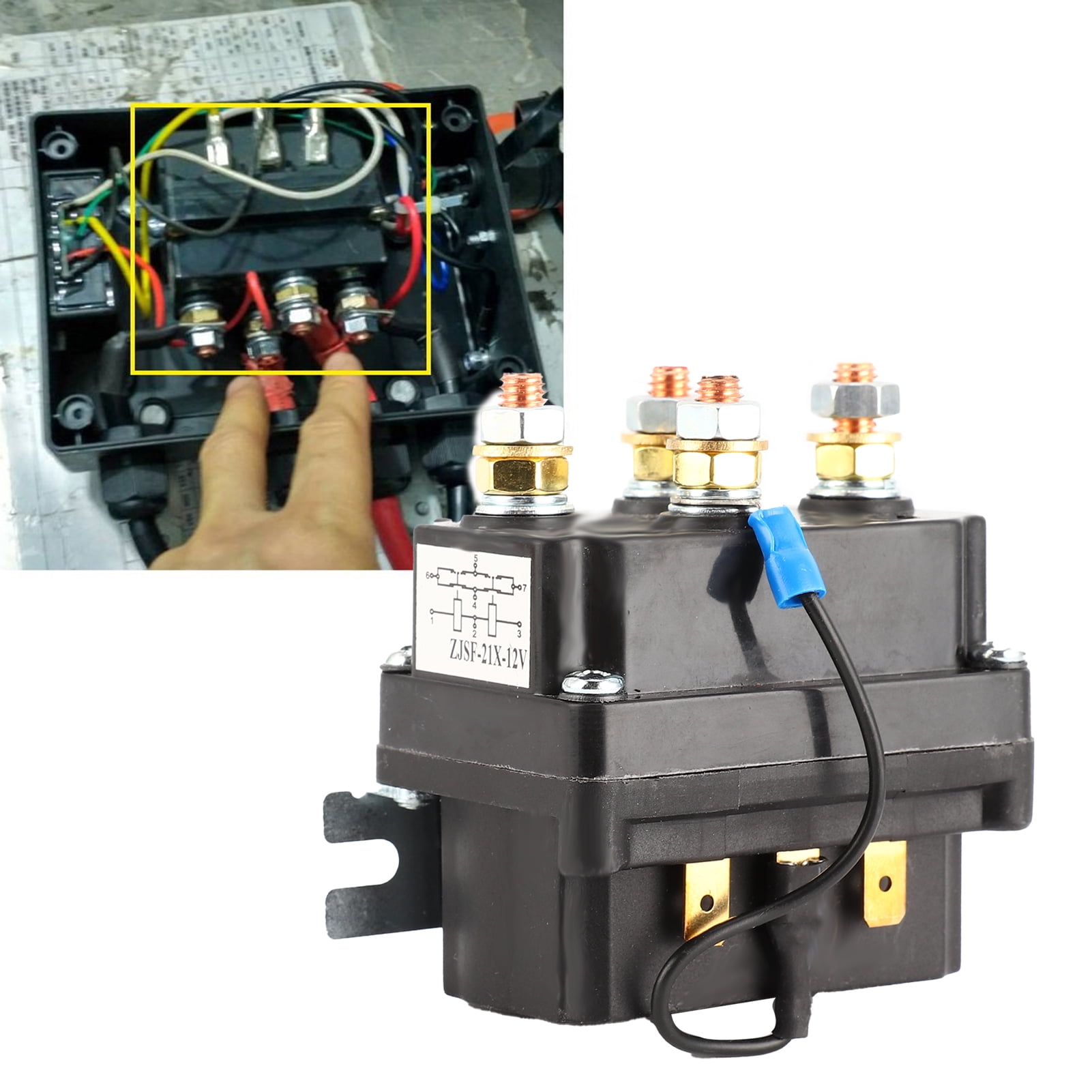 LHCER Winch Solenoid,Winch Solenoid Relay Contactor 12V 250A For AUT UTV SUV With 3000‑5000lbs