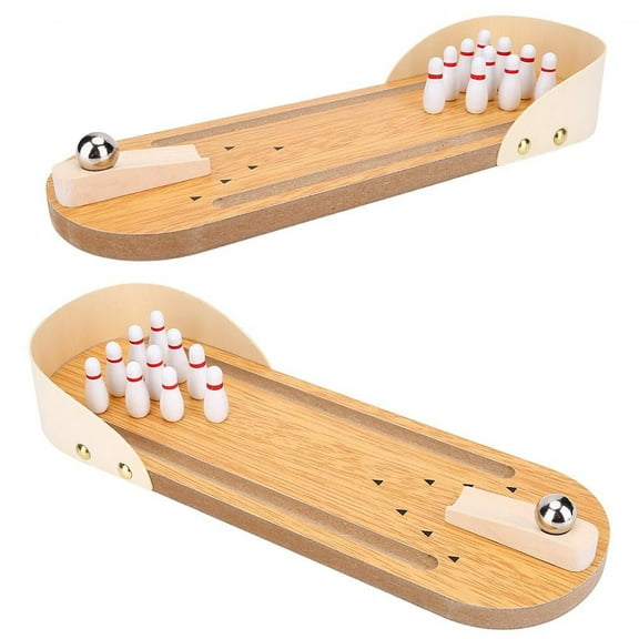 LHCER table bowling toy, mini bowling game set,Table Mini Bowling Game Set Wooden Desktop Decoration Children Toys