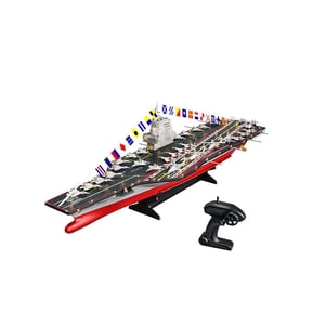 LHD-882 1/458 Scale RC Aircraft Carrier Boat, 2.4GHz Dual Motor High Speed Waterproof RC Warship with LED Lights, Low Battery Protection for Adults