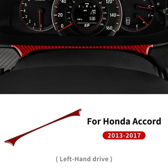 LHD Car Dashboard Strip Interior Trim Real Soft Carbon Fiber For Honda Accord 2013 2014 2015 2016 2017 Accessories.