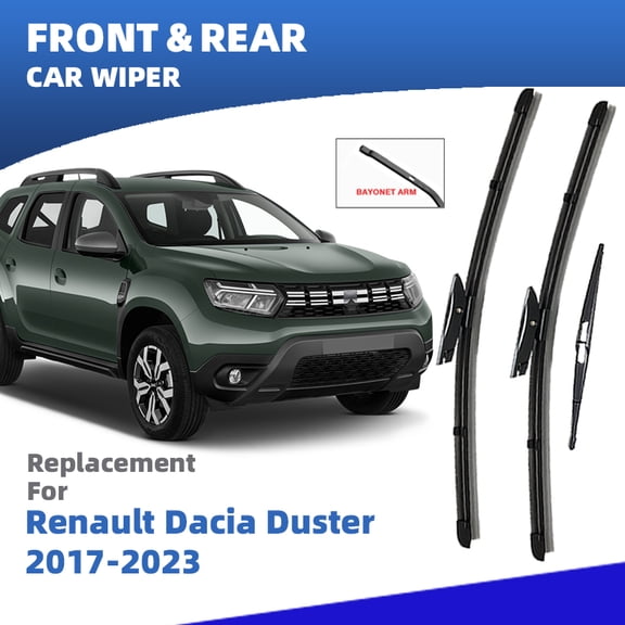 LHD Front Rear Windshield Wiper Blades For Renault Dacia Duster Ⅱ MK2 2017-2023 2018 2019 2020 2021 2022 3pc Window Accessories