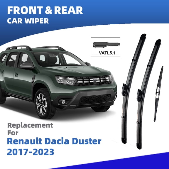 LHD Front Rear Windshield Wiper Blades For Renault Dacia Duster Ⅱ MK2 2017-2023 2018 2019 2020 2021 2022 3pc Window Accessories