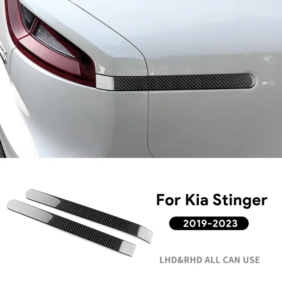LHD RHD Car Rear Brake Light Strip for KIA Stinger 2019 2020 2021 2022 2023 Real Hard Carbon Fiber Sticker Trim Accessories.