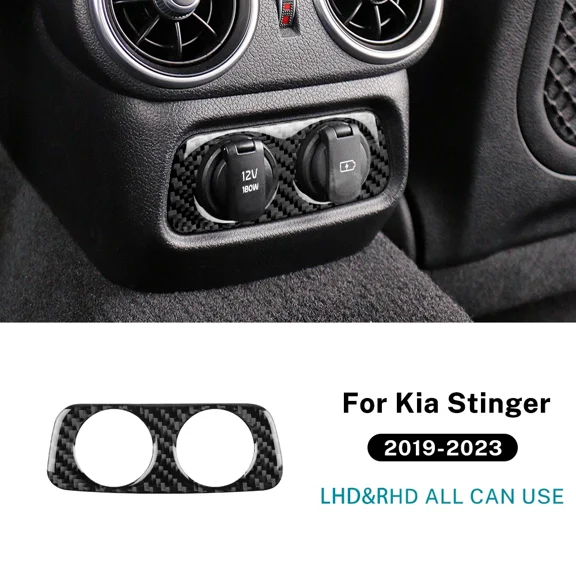 LHD RHD Real Soft Carbon Fiber Sticker For Kia Stinger 2019 2020 2021 2022 2023 Car Rear Charging Port USB Hole Frame Trim.
