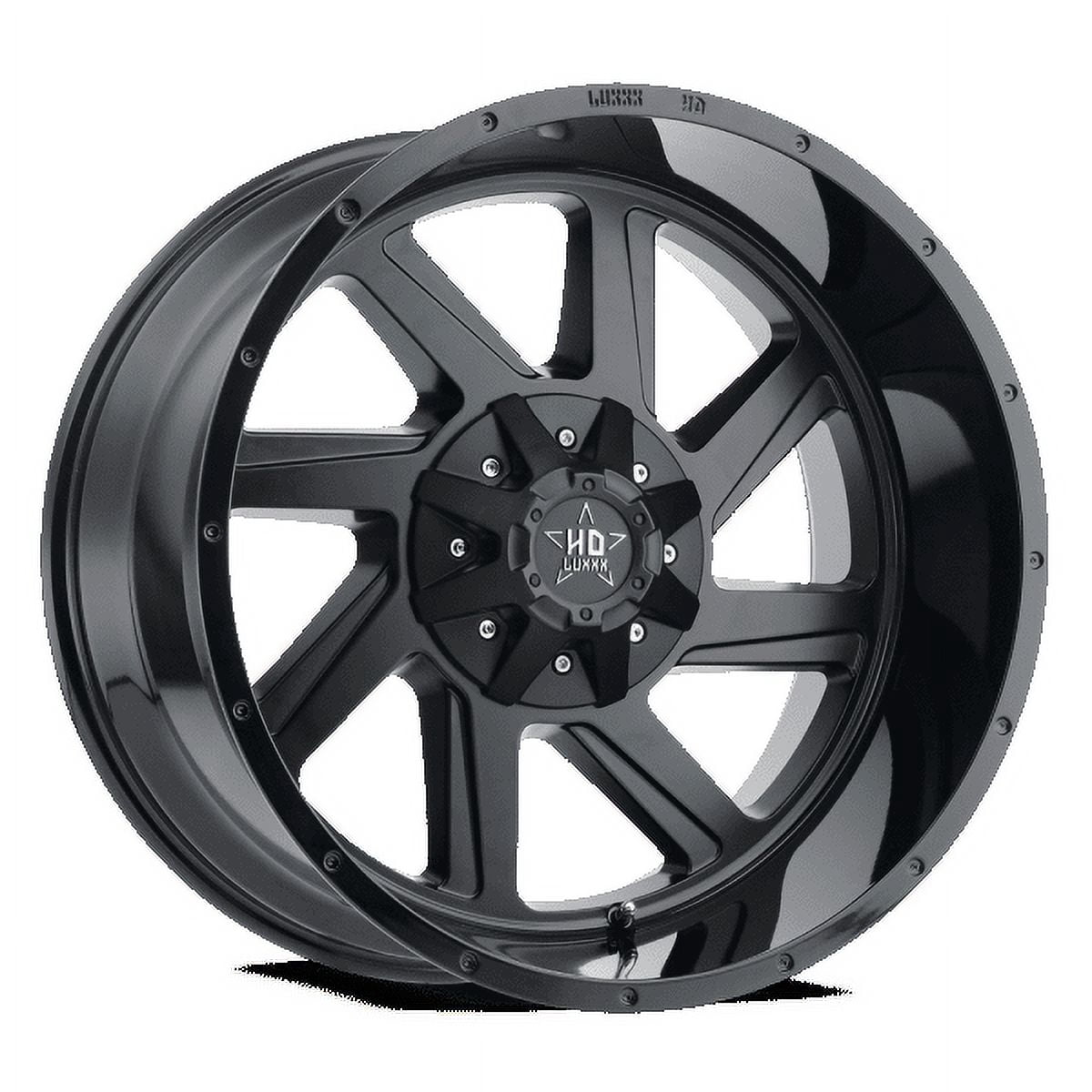 LHD14 22X12 6135/139.7 -44 106.1 Gloss Black Lip Matte Black Face Wheel
