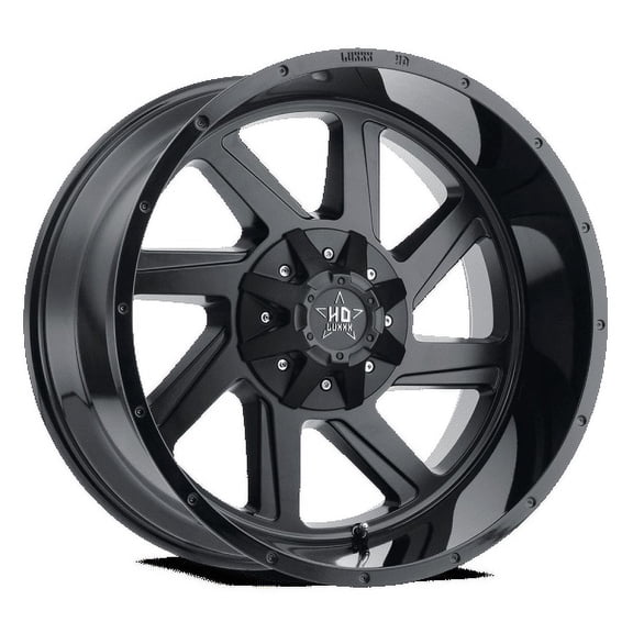 LHD14 22X12 6135/139.7 -44 106.1 Gloss Black Lip Matte Black Face Wheel