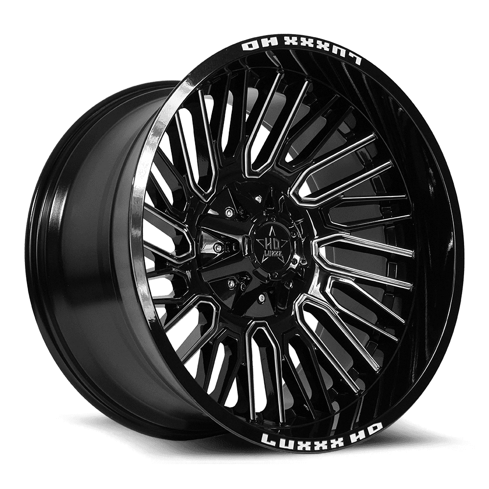 LHD28 22X12 6135/139.7 -44 106.1 Gloss Black Milled Wheel