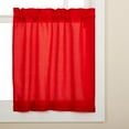 thumbnail image 1 of LHF Red Ribcord Opaque Solid Kitchen Curtains, 27” x 54” (2 Panels), 1 of 1