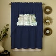 thumbnail image 1 of LHF Ribcord Navy Opaque Kitchen Curtains 27” x 54”, (2 Panels), 1 of 1