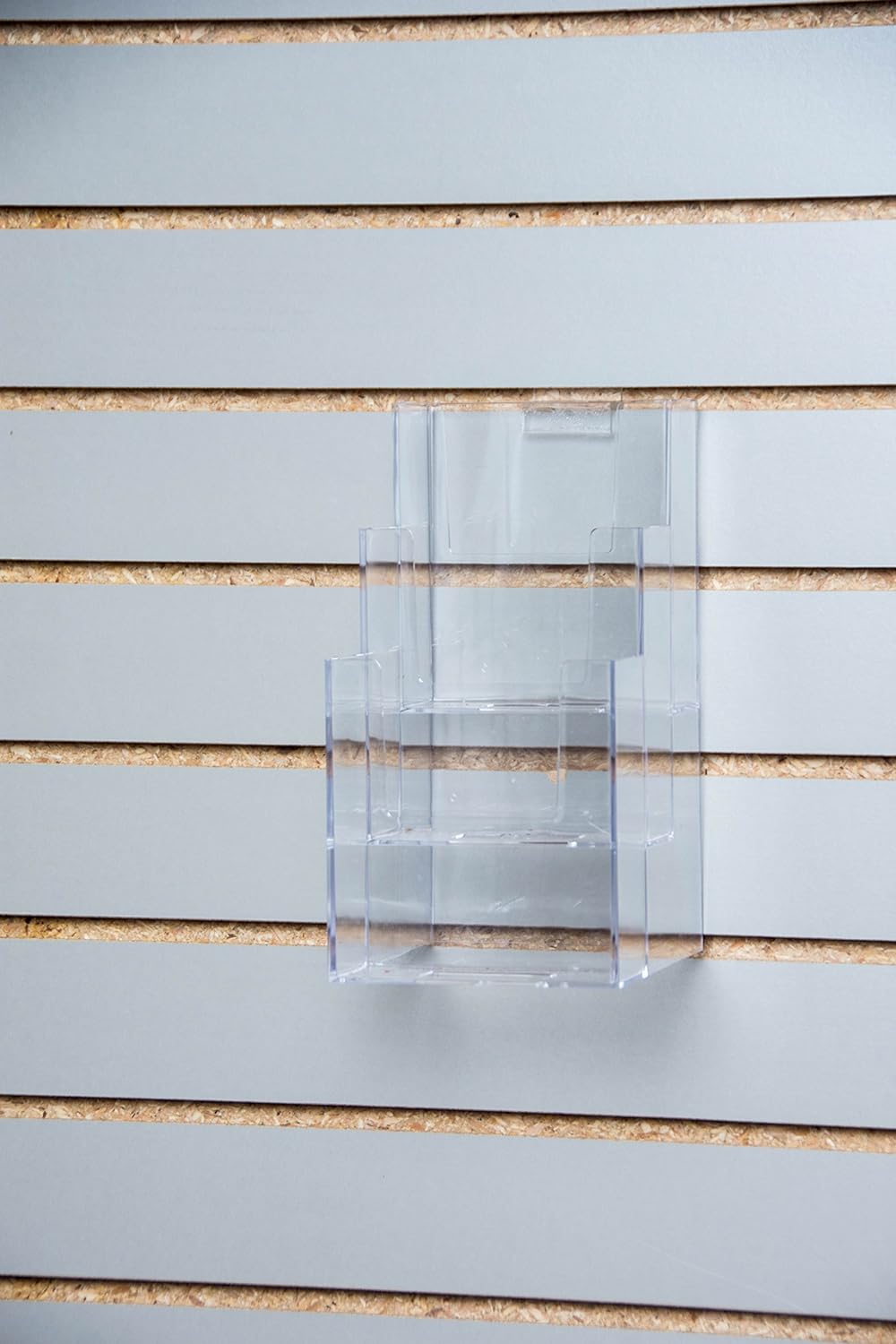  Upright 3 Tier Trifold Brochure Display With ZBar For Slatwall