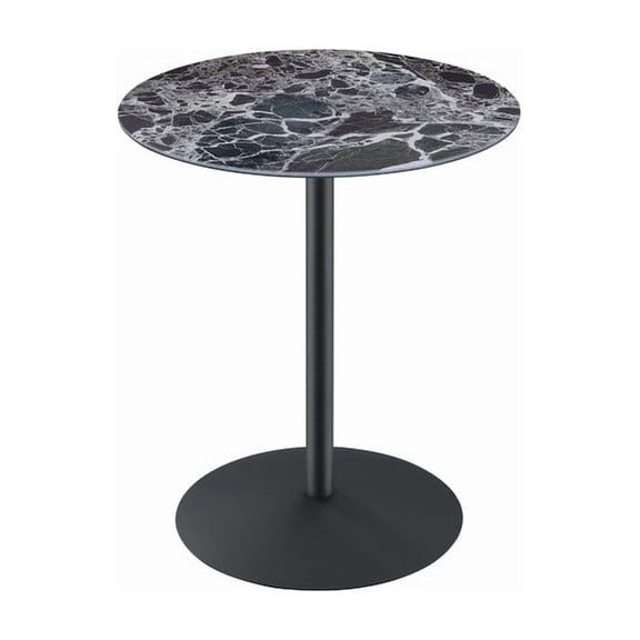 LHKJ 17.5" End Table with Black Marble Textured Top