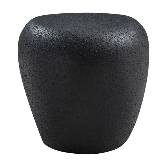 LHKJ 19.29" Irregular Fiberglass Side Table with Matte Black Finish