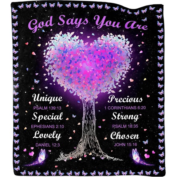 LHKJ Christian Blanket for Women, Bible Verse Inspirational Faith Birthday Gift 50"x60"