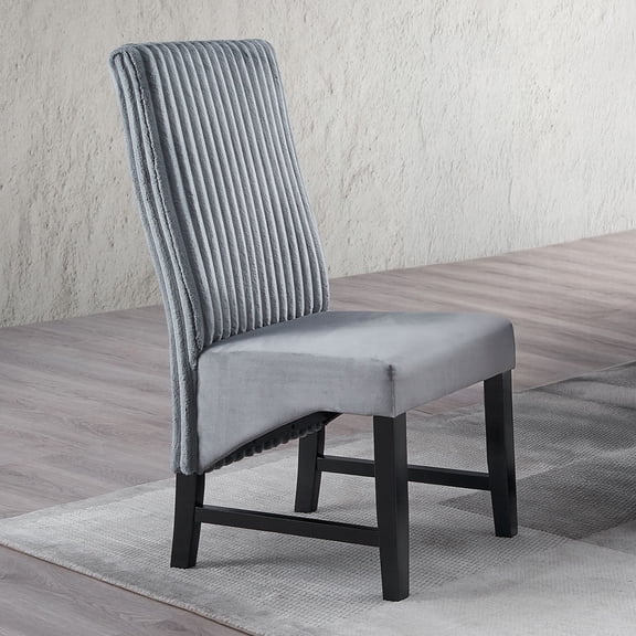 LHKJ Contemporary Upholstered Dining Chairs with Gray Corduroy Comfort and Wooden Frame, Set of 2, Modern Elegance Dining Furniture