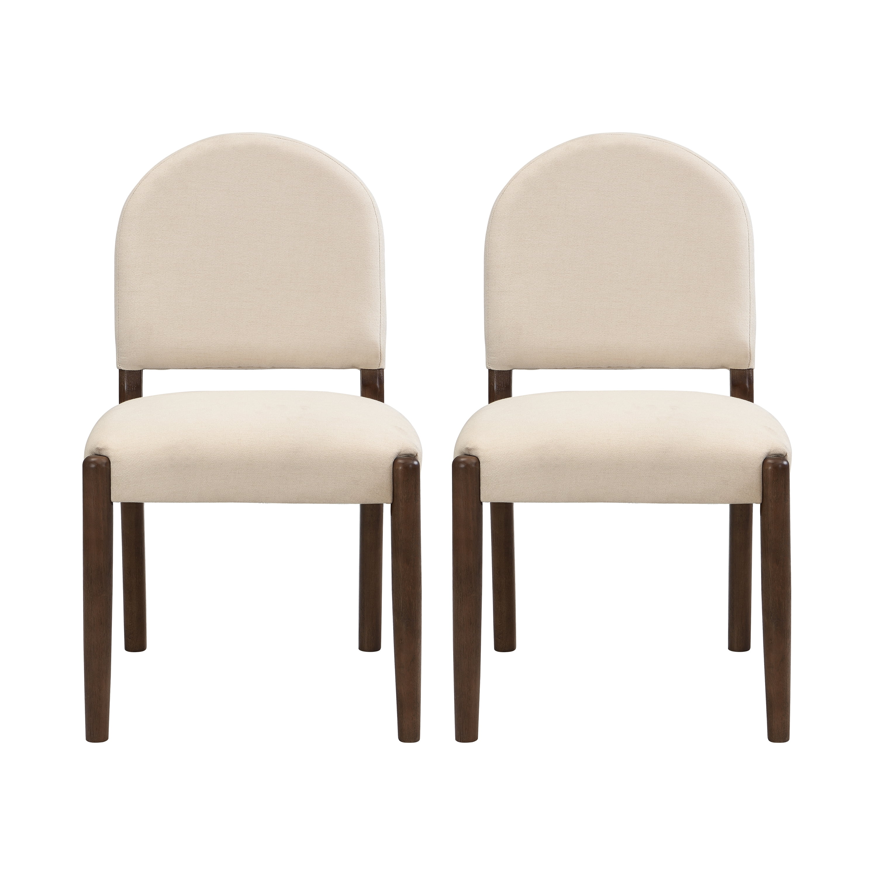 LHKJ Dining Chairs with Back, Mid Century Fabric Upholstered Armless ...