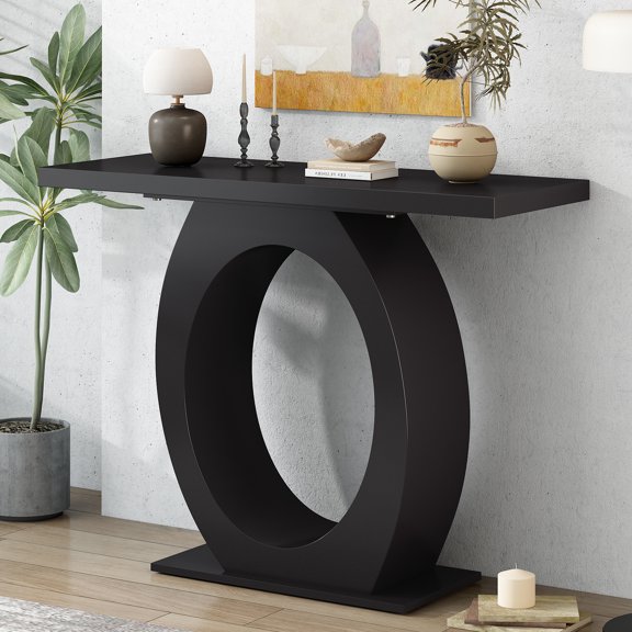 LHKJ Mirod Modern Console Table with Egg-Shaped Base for Living Room