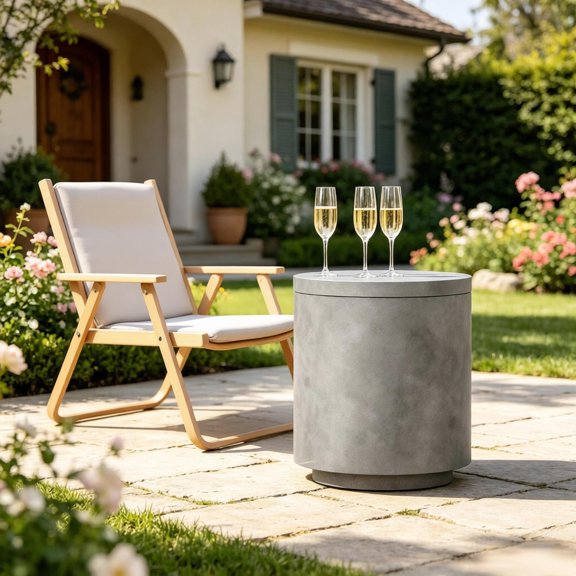 LHKJ Portable Storage Box & Poolside Cooler Side Table
