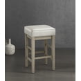 LHKJ Transitional White Faux Leather Seat 24 in. Counter Height Stools ...