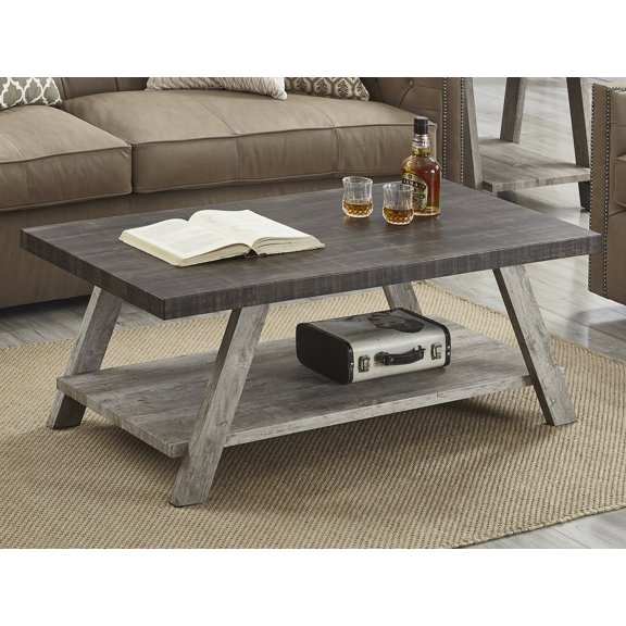 LHKJ Weathered Walnut & Gray Coffee Table