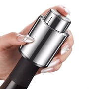 LHKLUK 2-in-1 Stainless Steel Vacuum Wine Stopper, Vacuum Fresh for 10 Days, with Date Scale
