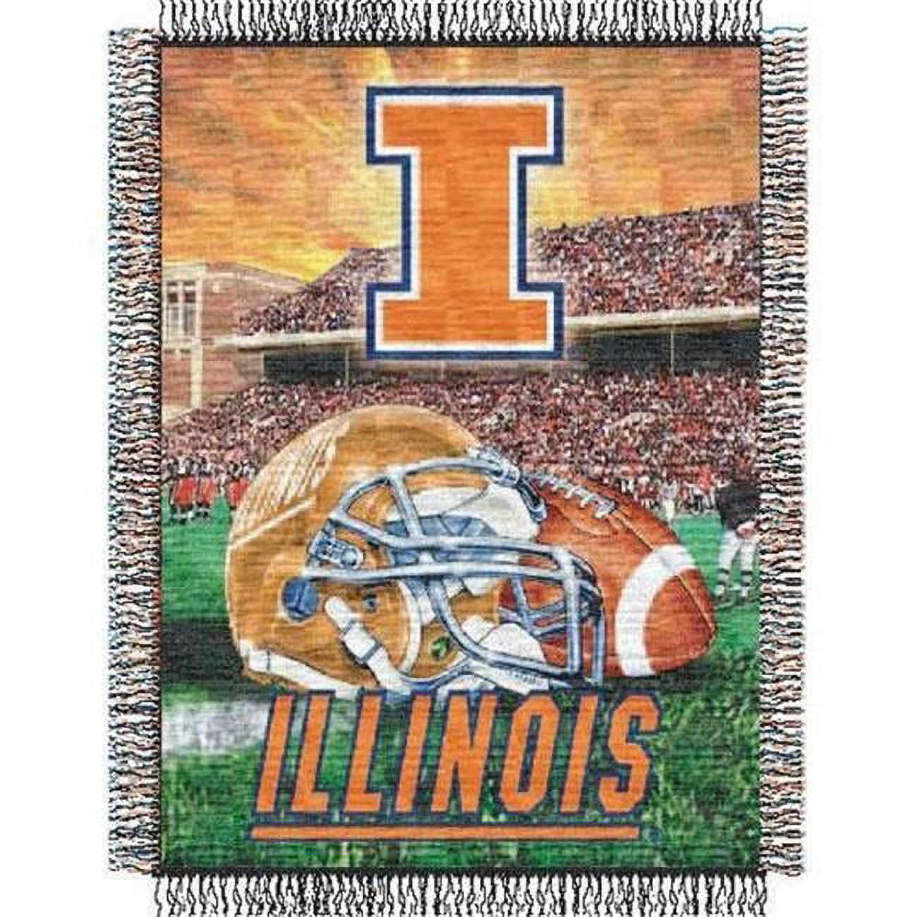 LHM NCAA Illinois Fighting Illini Acrylic Tapestry Throw, 48 x 60 in.
