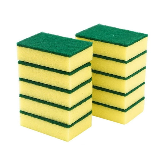 LHNFT 10 Pcs Scrub Sponges for Kitchen, All Purpose Kitchen Scrubbing Sponges, Kitchen Essentials, Non-Scratch Scrub Sponges Pads, Duty Scrubbing Cleaner Sponges for Pots, Dishes, Sink, Range Hood