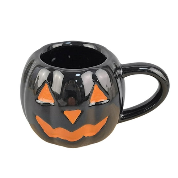 LHNFT 12 oz Halloween Pumpkin Mug Decorations, Pumpkin Pattern Coffee Mug Ceramic Cute Pumpkin Coffee Cups Halloween Birthday Gifts for Adults