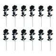 thumbnail image 1 of LHNFT 12Pcs Artificial Roses Bouquet Faux Black Roses Bundles Fake Rose Flowers Realistic Flowers Arrangements Halloween Decorations Indoor, 1 of 6