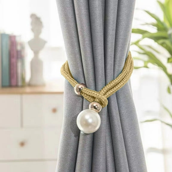 LHNFT 2 PCS Curtain Tiebacks Window Curtain Decorative Rope Holdbacks, Drapery Large Tiebacks Weave Holder for Window Draperies Braided Buckle Ball Tassels Tieback