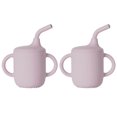 thumbnail image 1 of LHNFT 2 Pack 100% Tiny Silicone Drinking Training Cup with Handles & Straw for Baby and Toddler, 1 of 5
