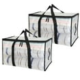 thumbnail image 1 of LHNFT 2 Pack Clear Large Storage Bags, 24 Gallon Moving Organizer Bags with Durable Zipper and Handle, Clothing Storage Bag, Storage Boxes for Bedding, Duvets, Comforters, Blankets, 1 of 8