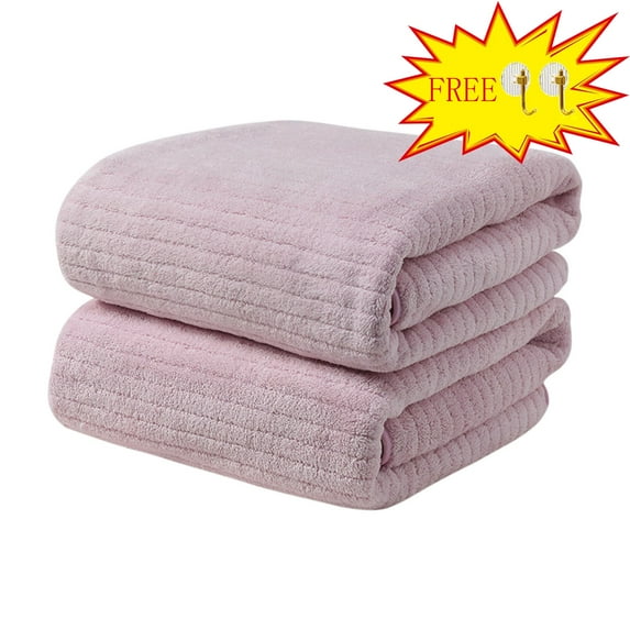 LHNFT Bath Towels, 2PCS Coral Velvet 75x35 CM Extra Large Towel, Lightweight, Soft, Quickdry, Super Absorbent, Perfect Bathroom Towels