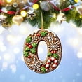 thumbnail image 1 of LHNFT 26 Gingerbread Alphabet Ornaments for Christmas Tree Candy Cane Initial Letter O Pendant with Berries Pattern Mini Monogram Hanging Decorations for Party Gifts DIY Decor, 1 of 4